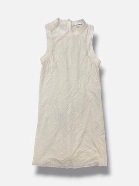Jil Sander Women's Ivory Sleeveless Back Zip Top Size L